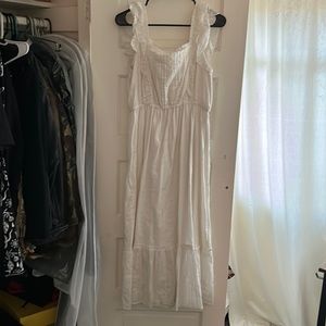 Boho vintage white midi dress 🩷